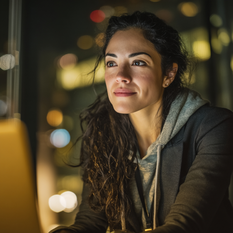 Business lady sitting in front of computer Business lady sitting in front of computer